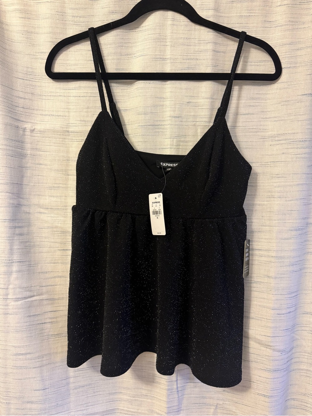 Express Black Sparkle Peplum Camisole